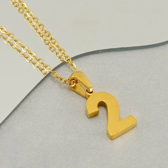 18K Gold Plated Lucky Number Necklace*Angel Number Charm*0123456789 Pendant*ZX - Picture 6 of 15